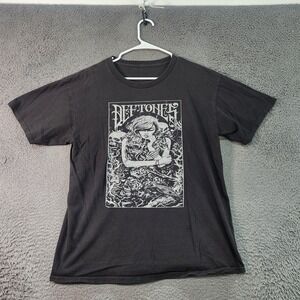 Deftones Shirt Mens Large Black Snake Girl Skull Graphic Rock Band Tee